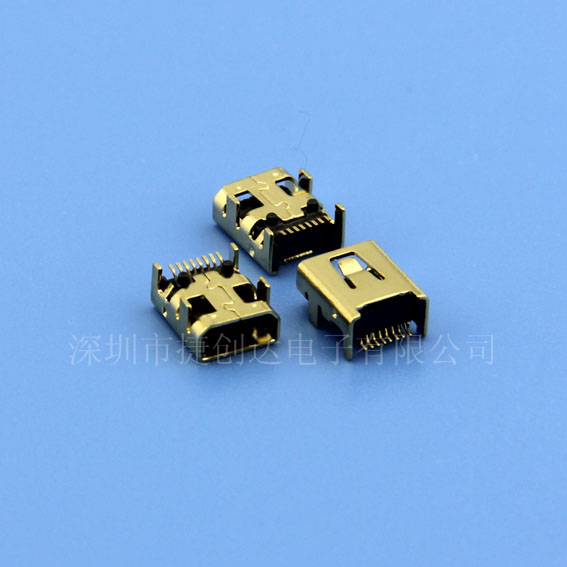 MINI USB 8P 母座 SMT 四脚插板